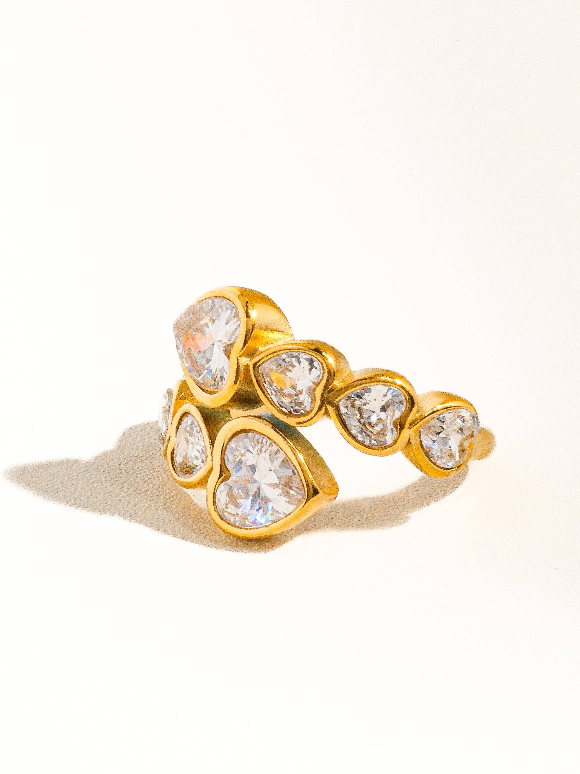 Flânerie by MAIQ - Wyatt 18K Gold Non-Tarnish Rhinestone Heart Ring