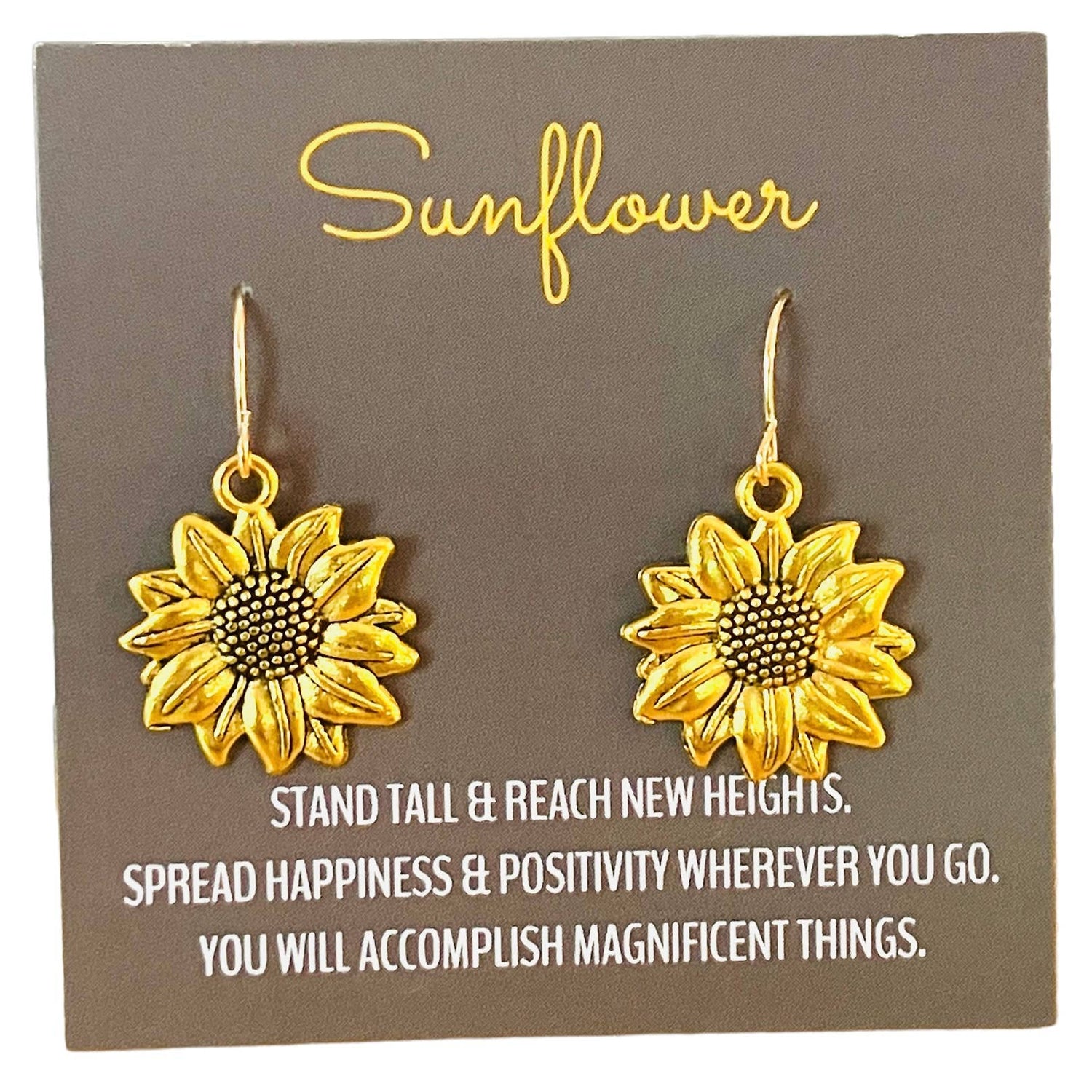 Broken Record Boutique -  Sunflower Dangle Fishhook Earrings Artisan Handmade