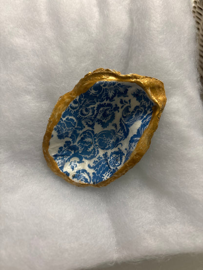 Hand Decoupaged and Painted Oyster Shells