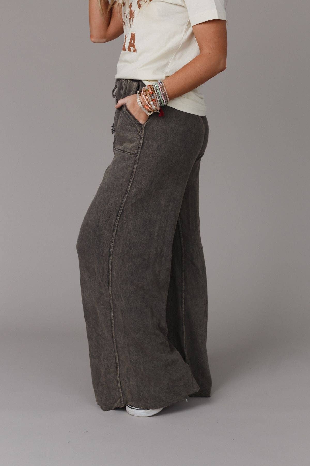 Three Bird Nest - Relaxing Robin Wide Leg Pant - New Charcoal