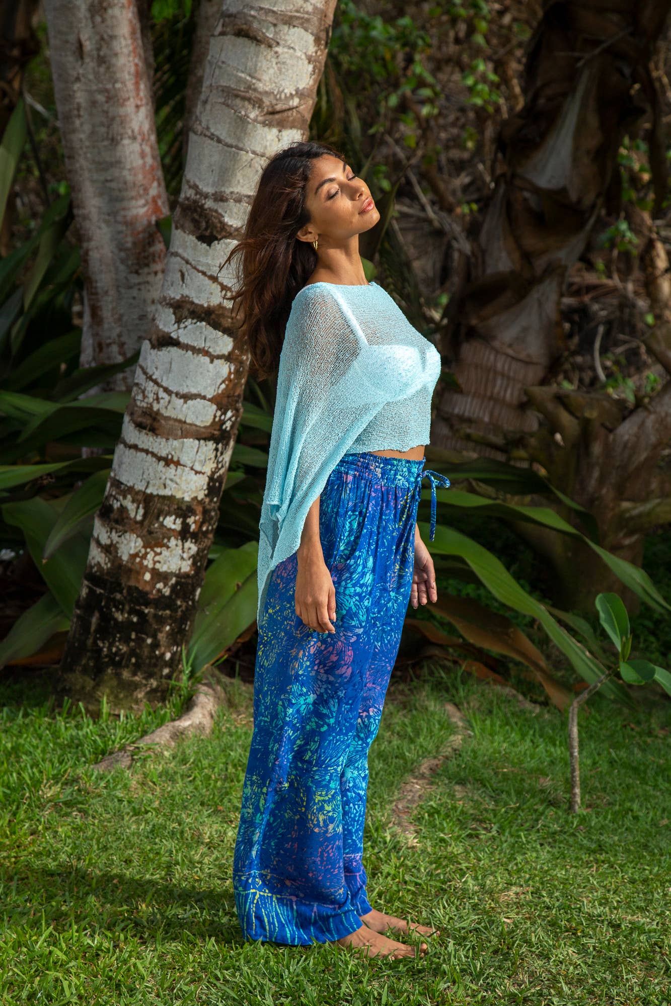 Bali Prema - Summer Sheer Shrug Knit Poncho Shawl- Boho Beach Cover Up