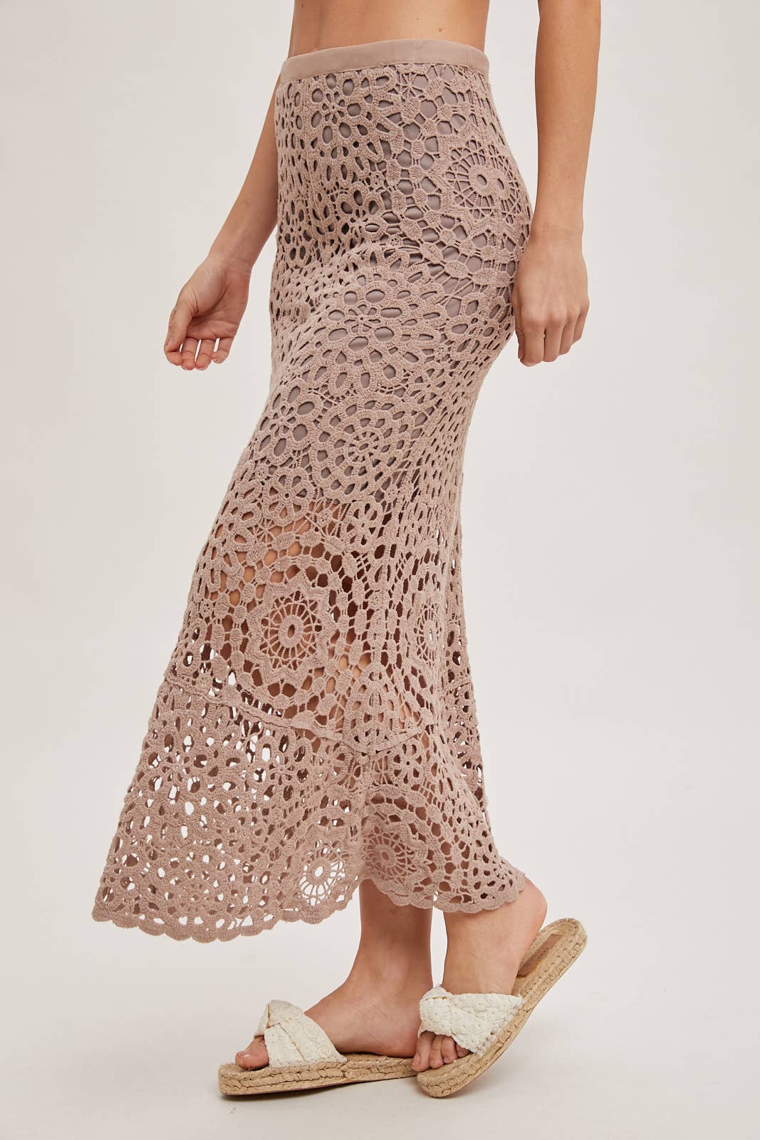 Bluivy - CROCHET MIDI SKIRT WITH LINING