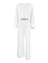 UZ Wholesale Store - High Waisted Long Sleeves Elasticity Heart Print See-Through Split-Joint Round-Neck Two Pieces Set