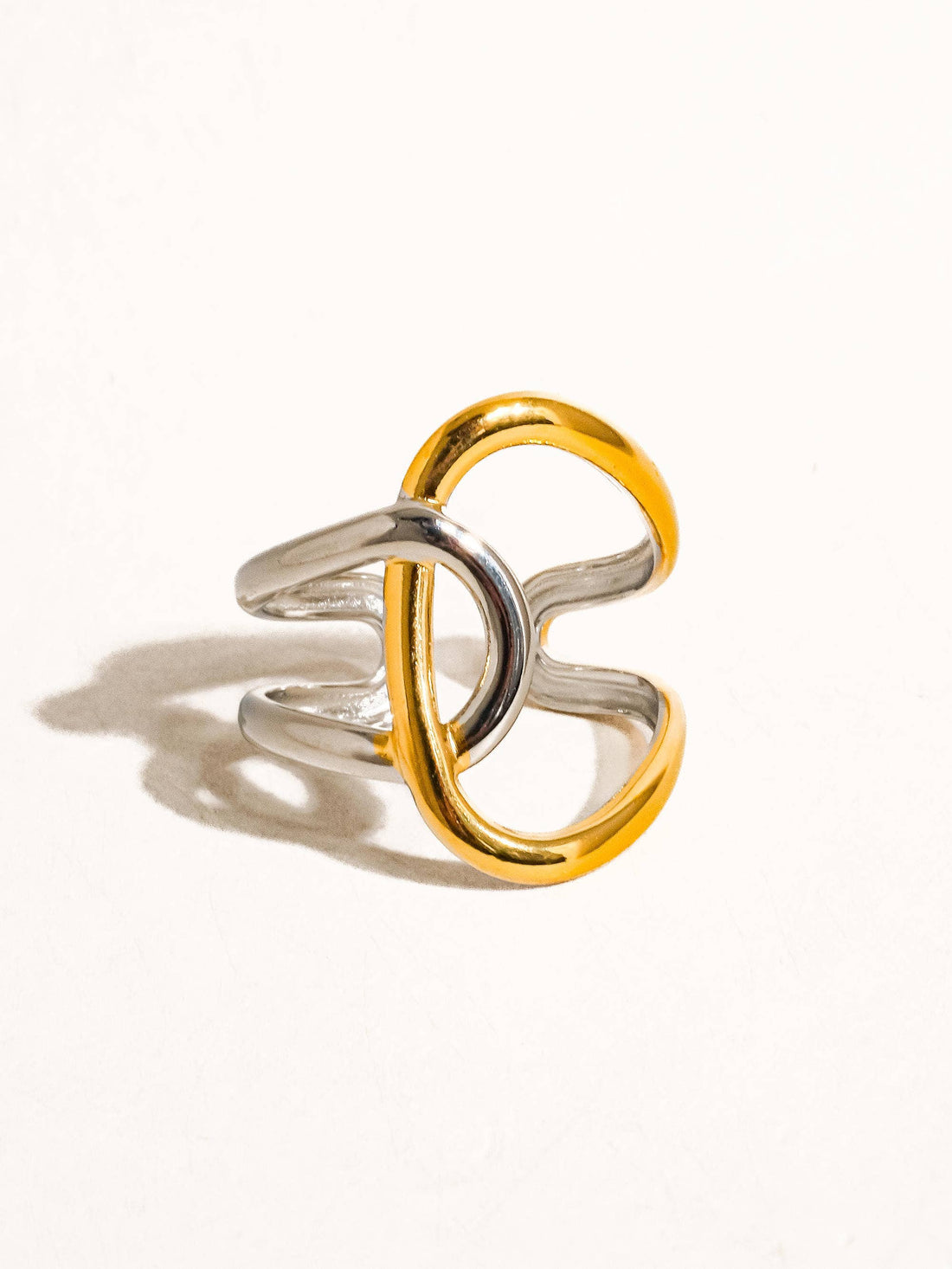 Flânerie by MAIQ - Lior 18K Gold Non-Tarnish Abstract Two Tone Ring