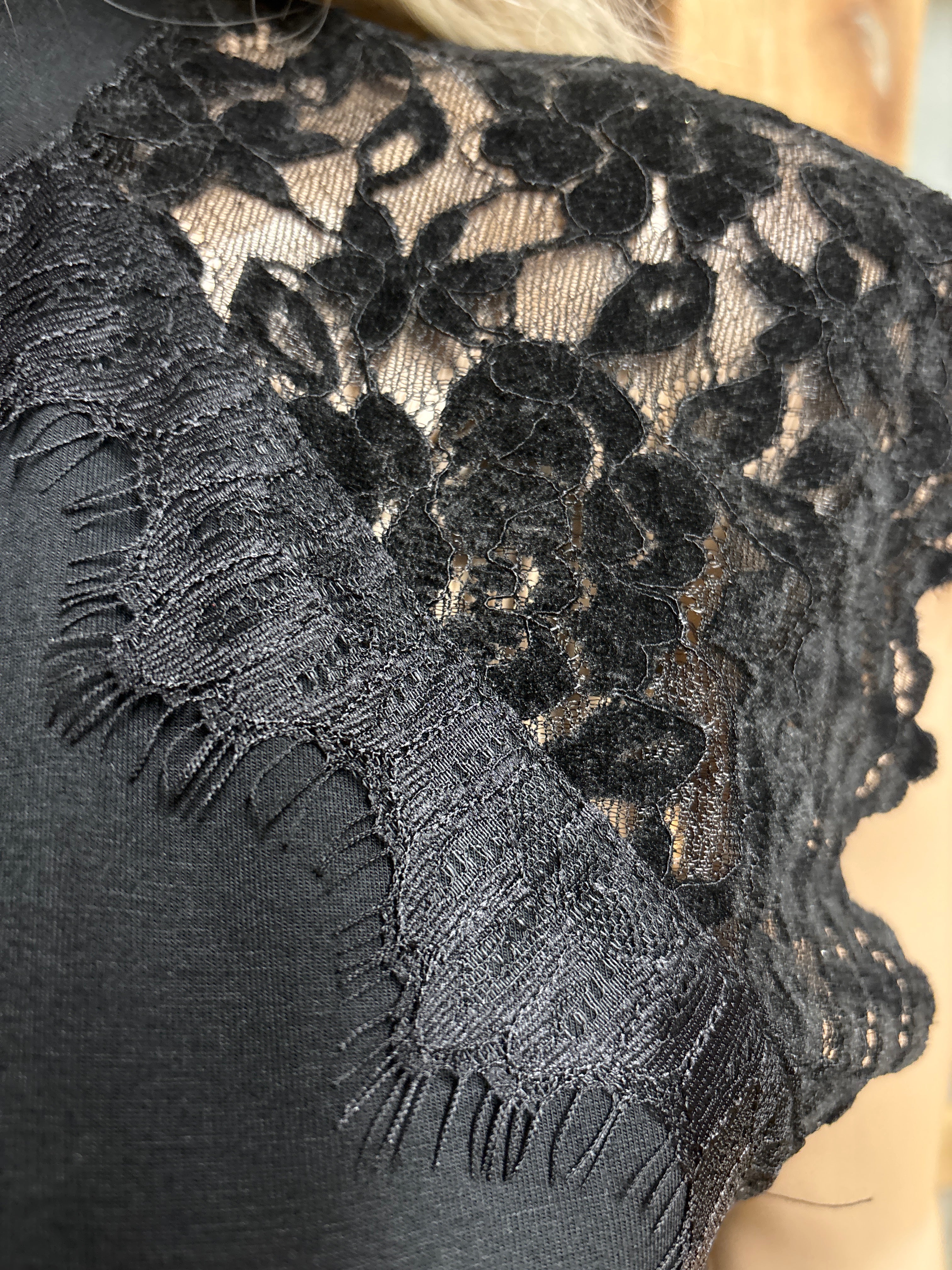 Brooklyn Isles Black lace short sleeve top