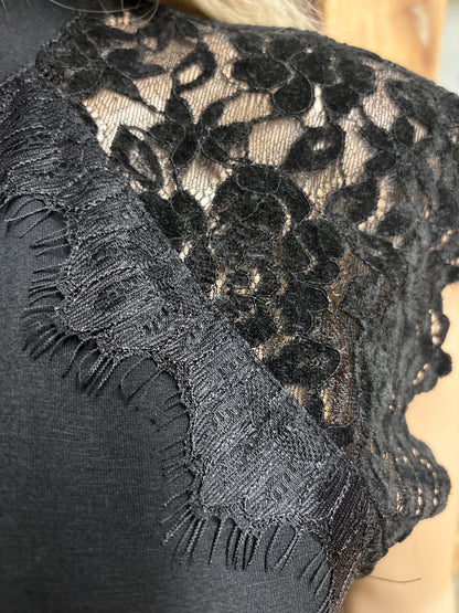 Brooklyn Isles Black lace short sleeve top