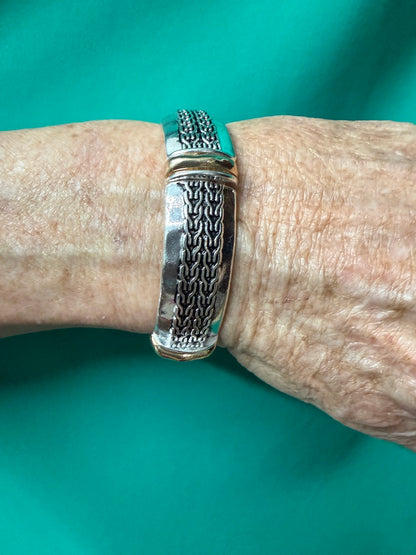 Icon Two tone chunky stretch bracelet