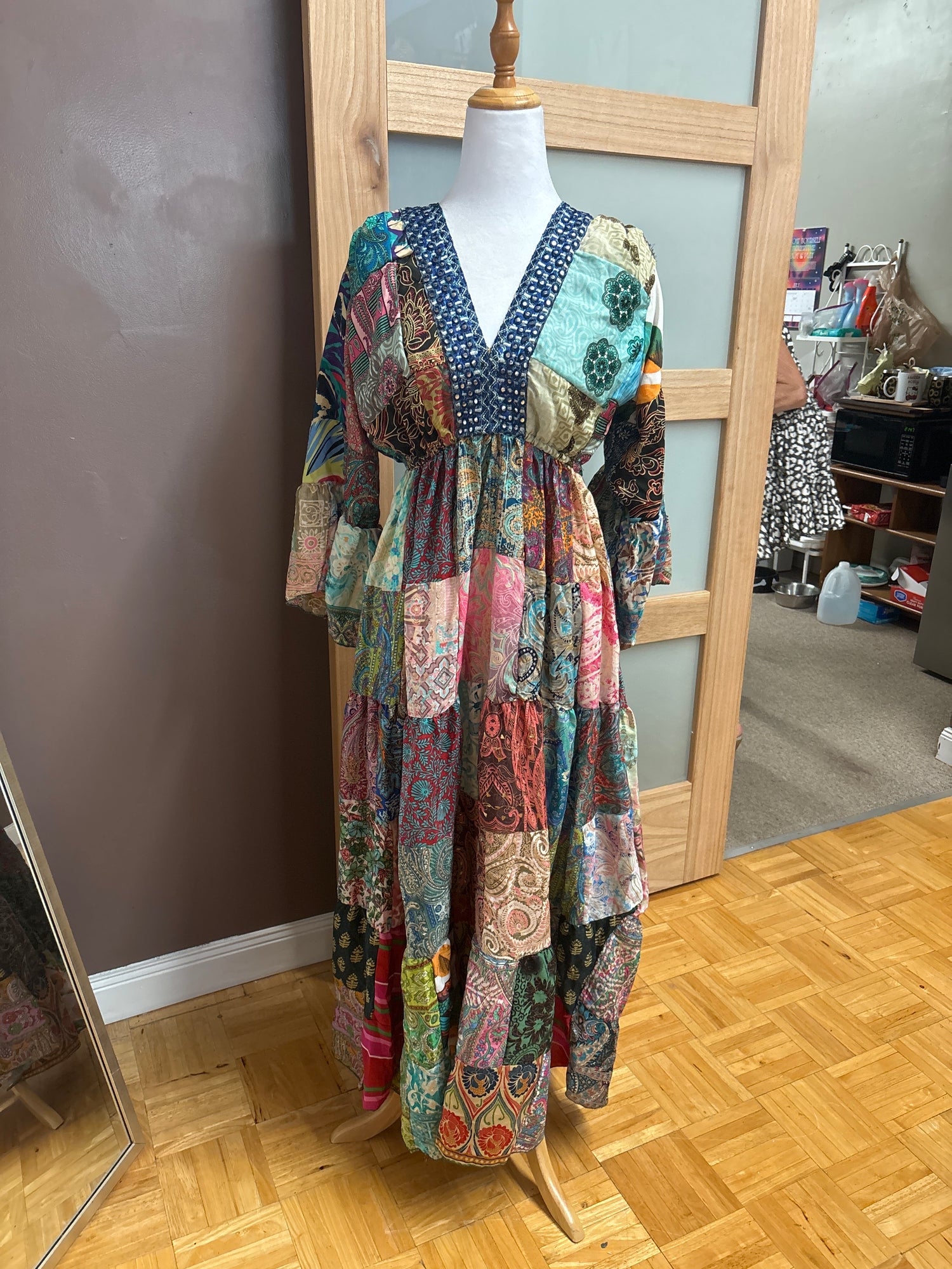 Topaz-Artisan Silk Maxi Dress