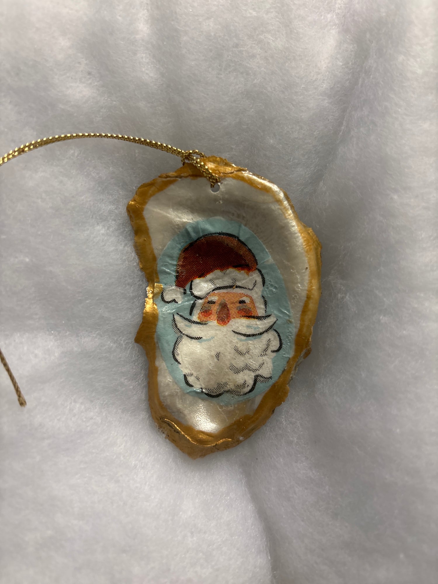 Hand Decoupaged and Painted Oyster Shells