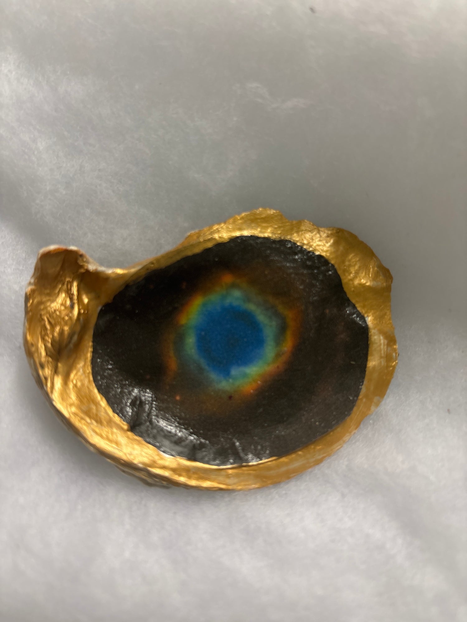 Hand Decoupaged and Painted Oyster Shells