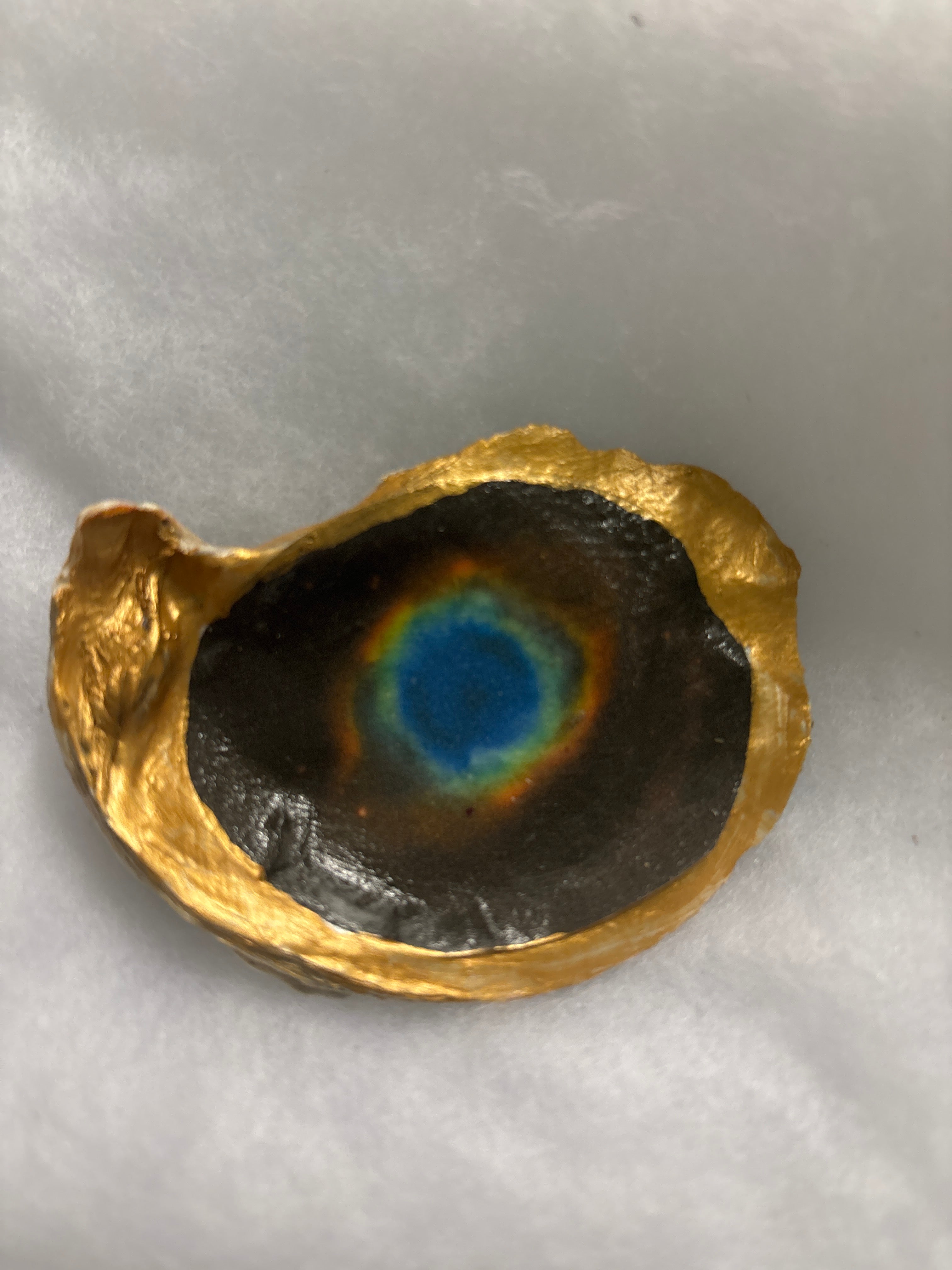 Hand Decoupaged and Painted Oyster Shells