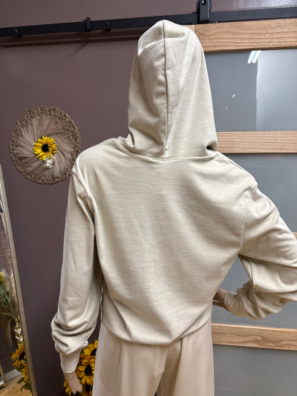 Brooklyn Isles- Cream pullover hoodie