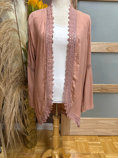 Angie-Pretty in Pink Bell Sleeve Coverup