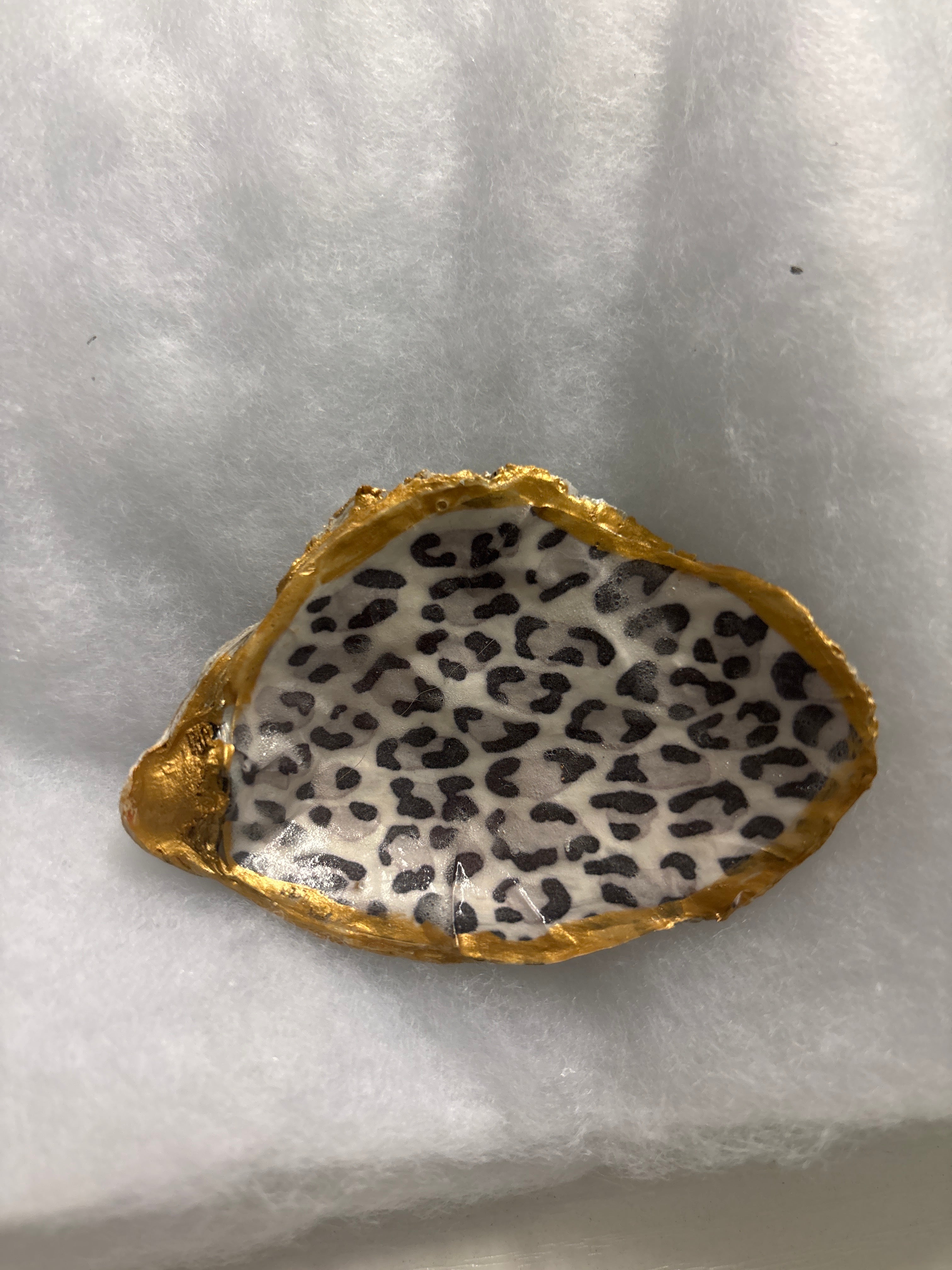 Hand Decoupaged and Painted Oyster Shells