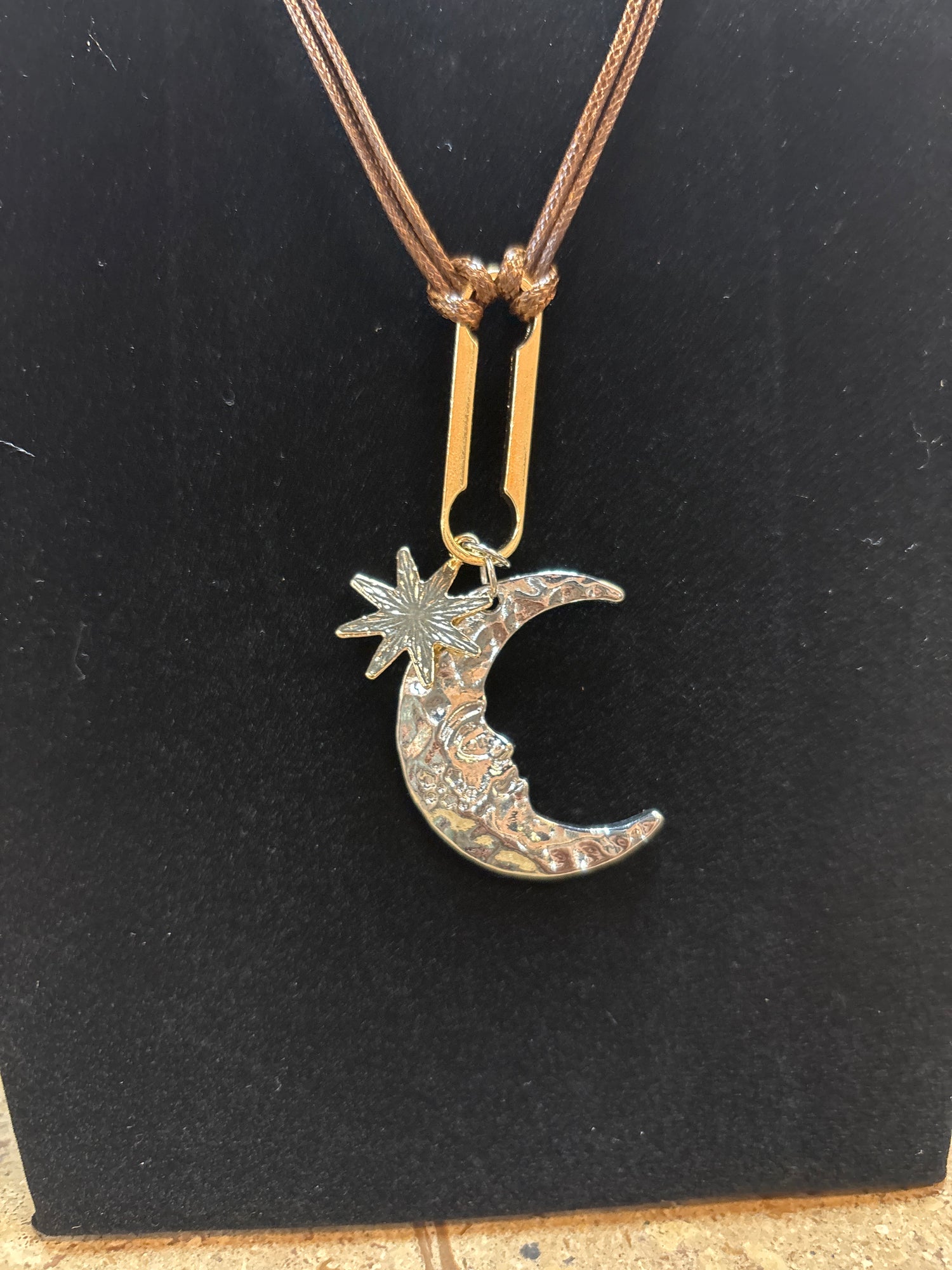 Whimsy- Moon and Star adjustable necklace