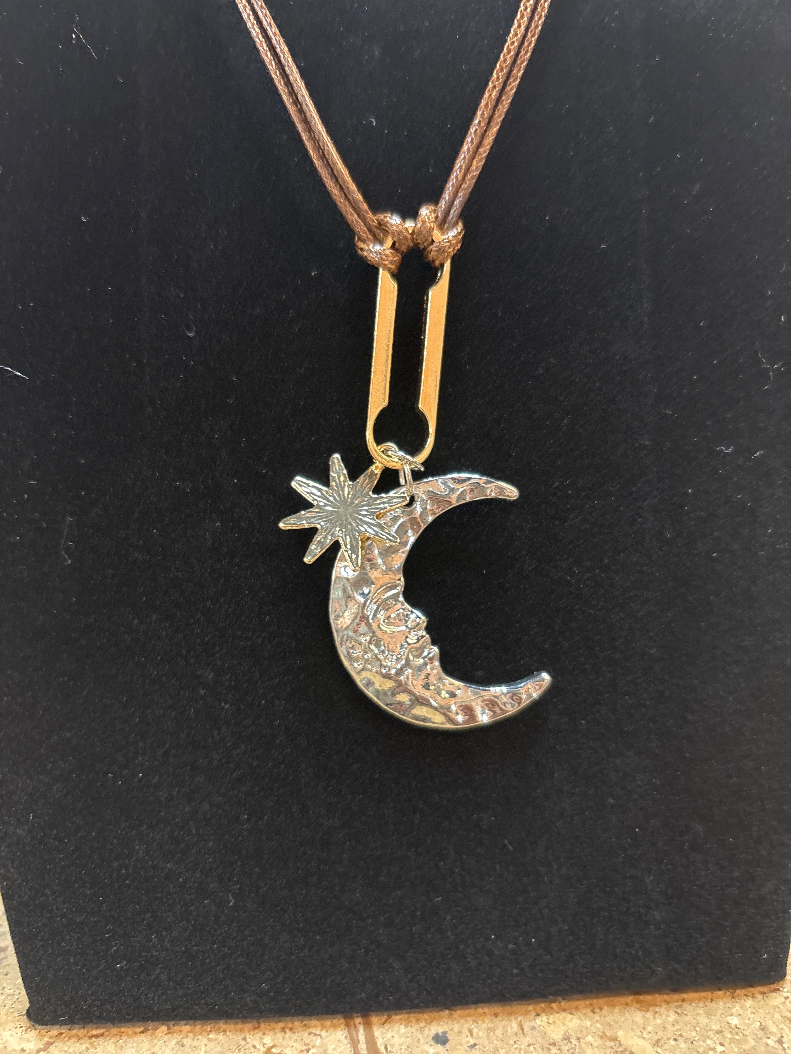 Whimsy- Moon and Star adjustable necklace
