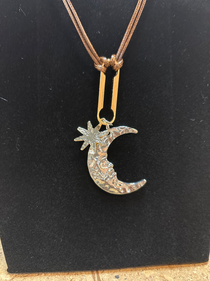 Whimsy- Moon and Star adjustable necklace