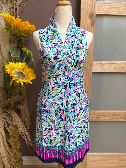 ARYEH- Ruffle Neckline Dress
