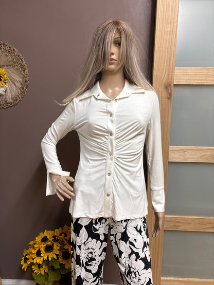 Brooklyn Isles- Gathered Ivory long sleeve