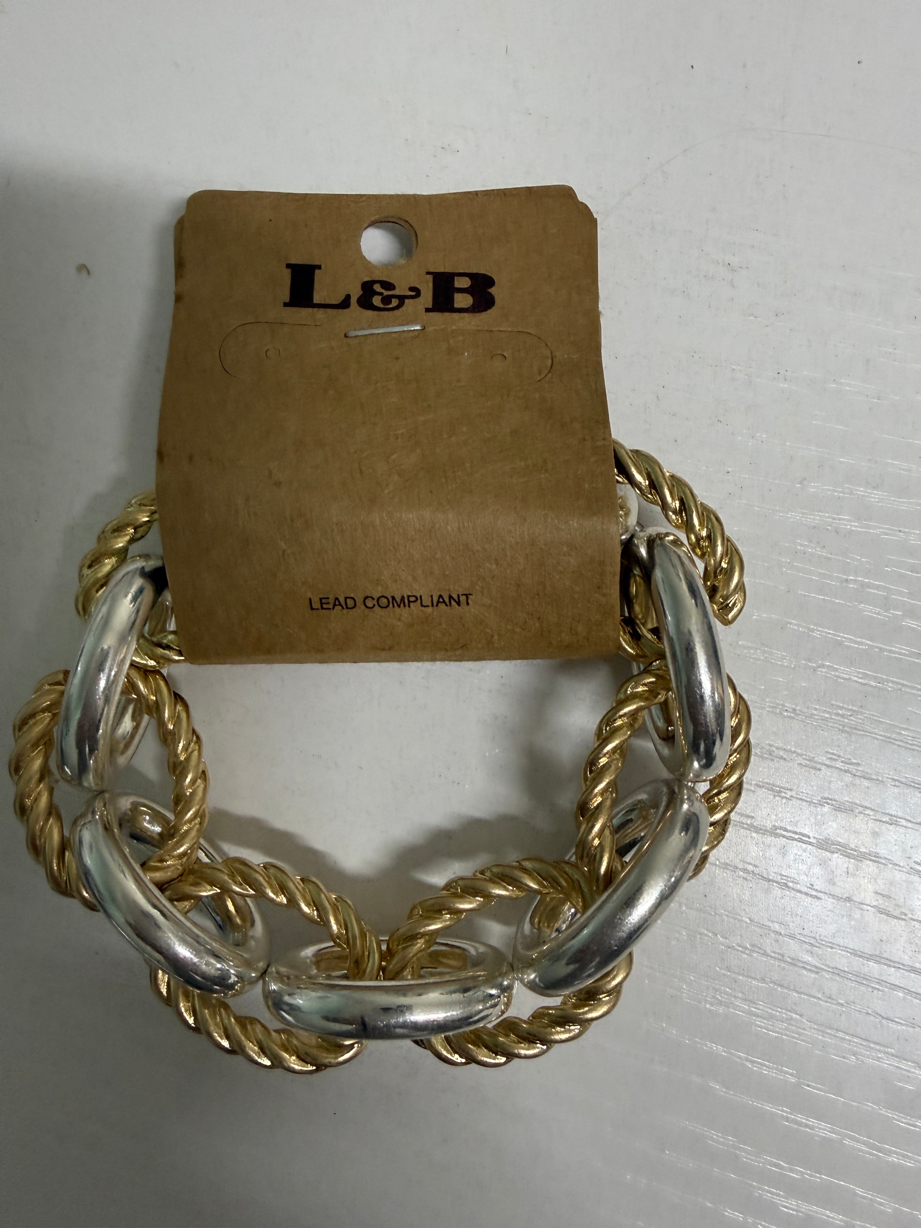 L&amp;B Two tone Chunky stretch bracelet