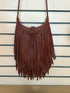 "Joni" Leather fringe Boho crossbody bag
