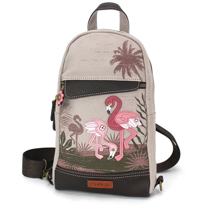 Chala  Flamingo Canvas Sling Bag