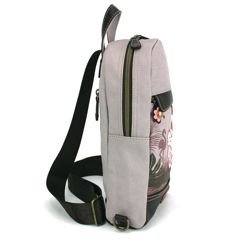 Chala  Flamingo Canvas Sling Bag