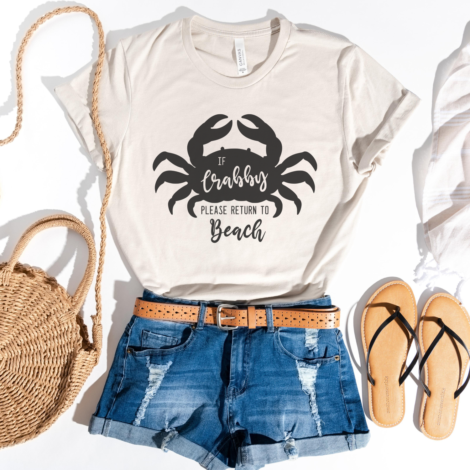 Trendznmore - Modern Graphic Apparel - If Crabby Please Return to the Beach Funny Graphic T-Shirt