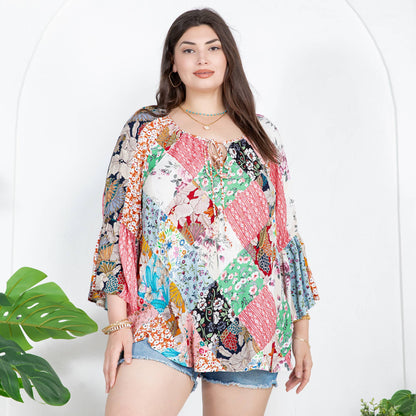 - The Bohemian Patchwork Peasant Top