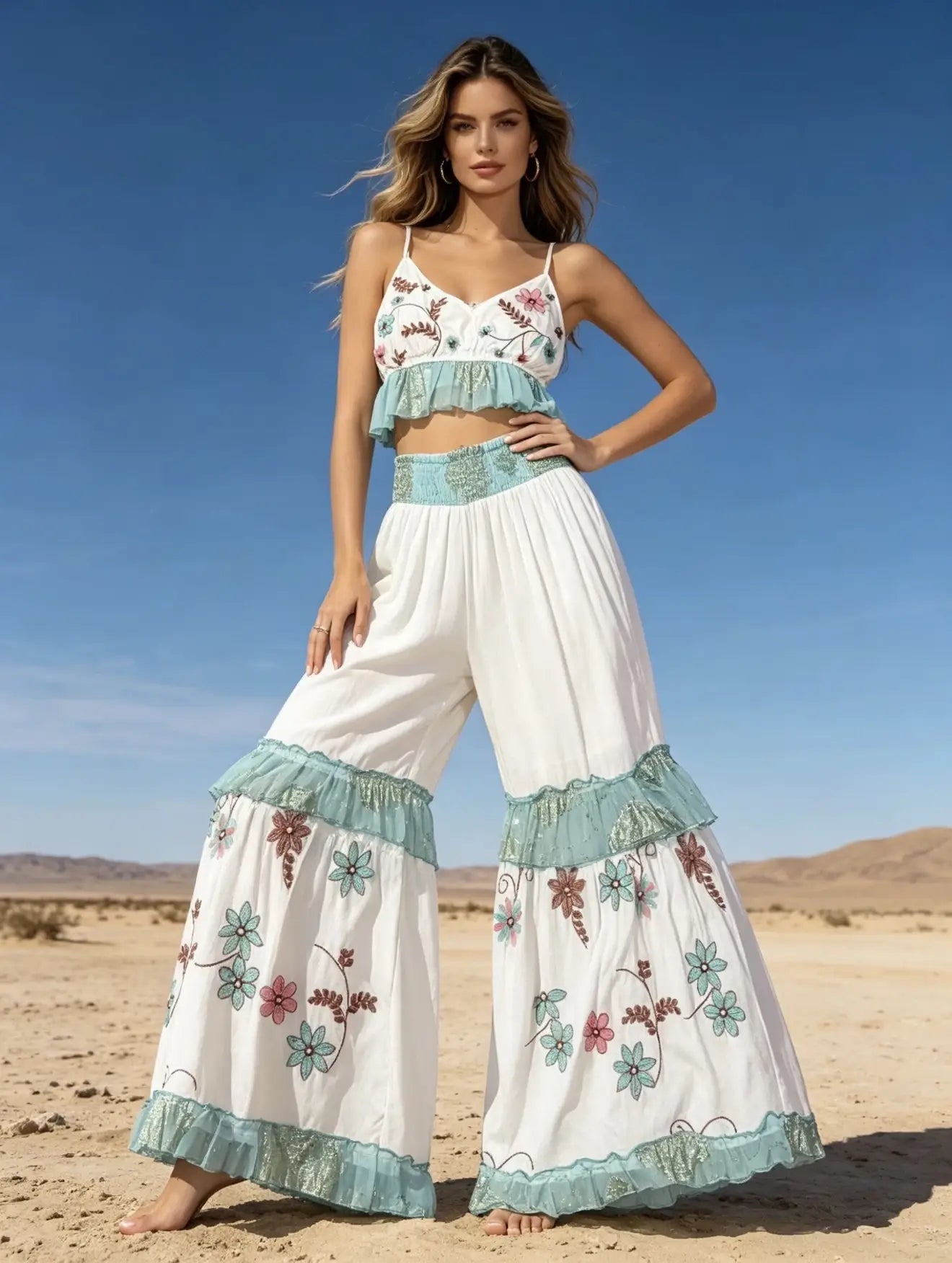 Last Queen- Flowing Boho Pants with matching Bralette (SOLD SEPARATELY)