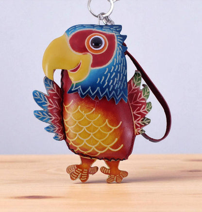 Sunflower Handmade leather inc - Handmade Parrot Wristlet leather coin purse wallet
