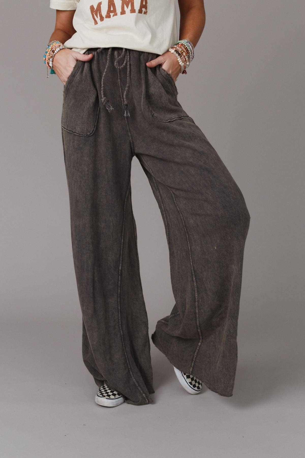 Three Bird Nest - Relaxing Robin Wide Leg Pant - New Charcoal