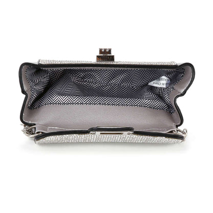 Handbag Express - Twist Lock Rhinestone Clutch Shoulder Bag