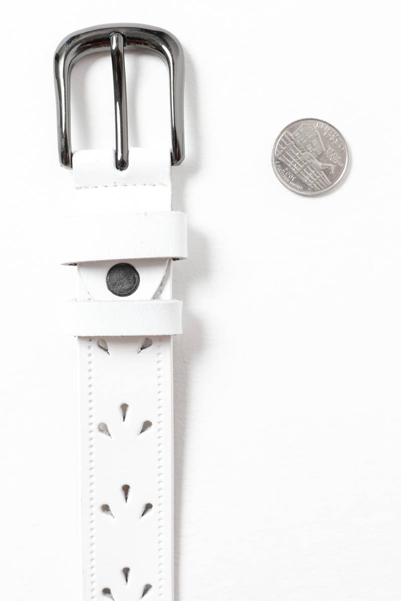 Leto Accessories -  Leather Belt with Petal Design 🌟 – Available in 5 Colors