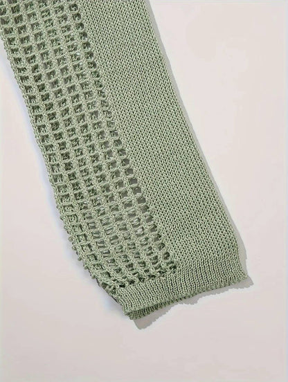 Serenity Collective - Hollow Out Knit Drop Sleeve Sweater