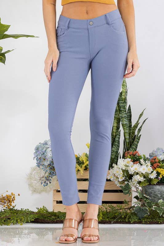 Yelete - Cotton-Blend 5-Pocket Skinny Jeggings