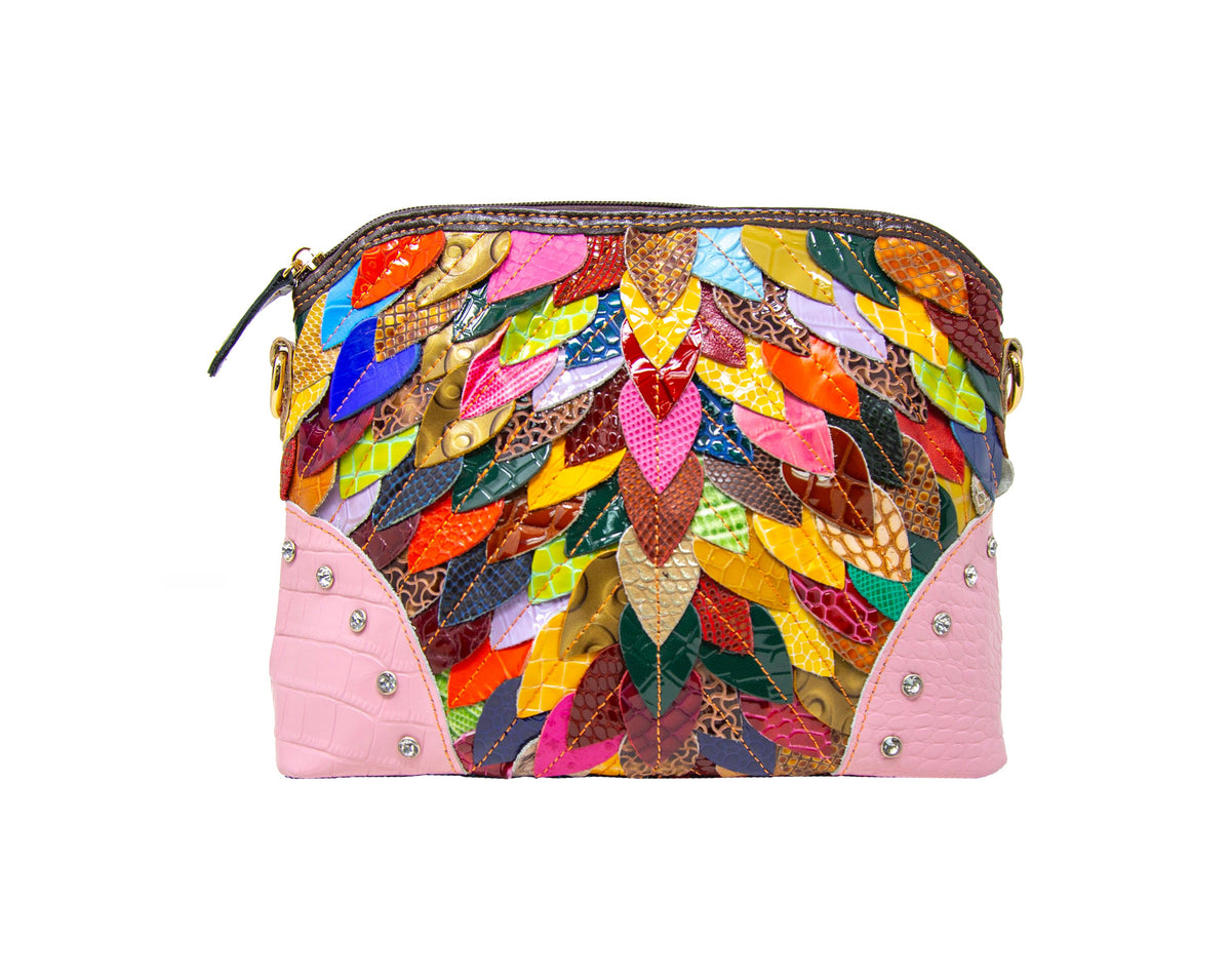 Handbag Express - Genuine Leather Colorful Petal Crossbody Sling
