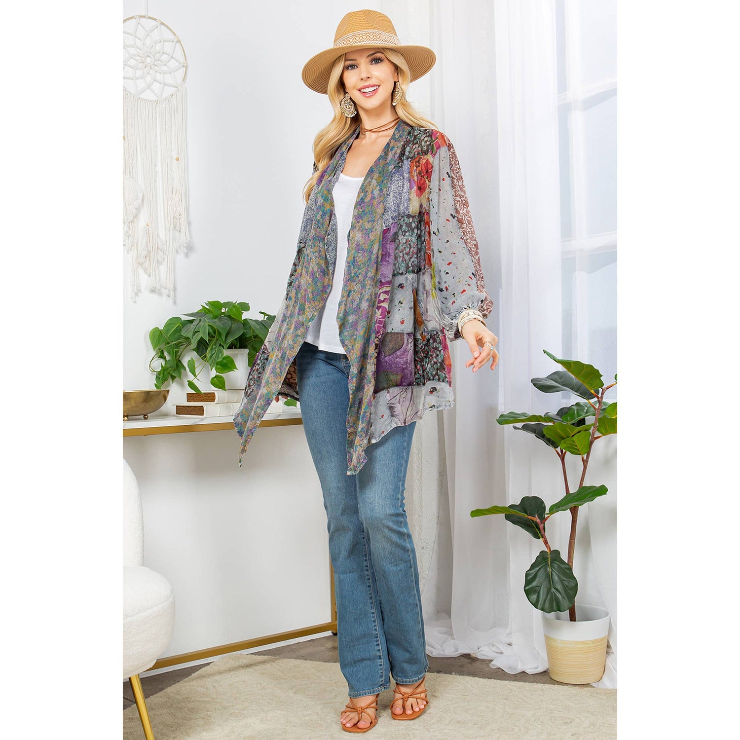  Kimono Shrug In Overdyed Mix N Match Patch