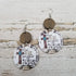 Cross Round Leather Wood Earrings