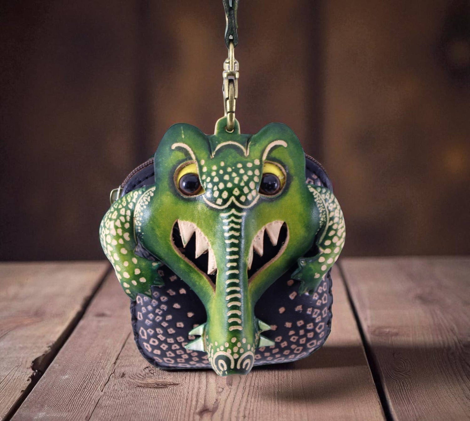 Sunflower Handmade leather inc - Handmade leather Alligator &amp; Crocodile Wristlet