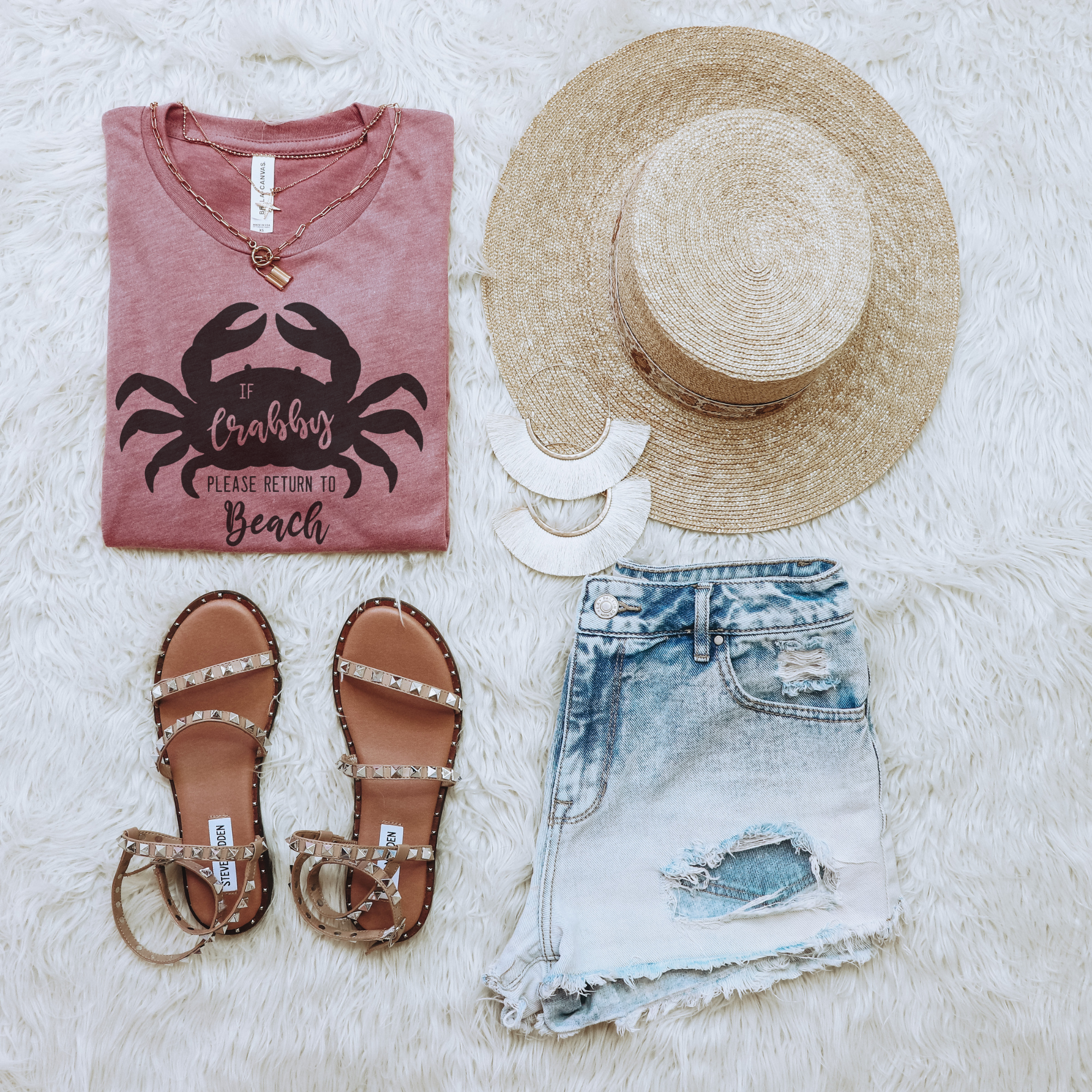 Trendznmore - Modern Graphic Apparel - If Crabby Please Return to the Beach Funny Graphic T-Shirt