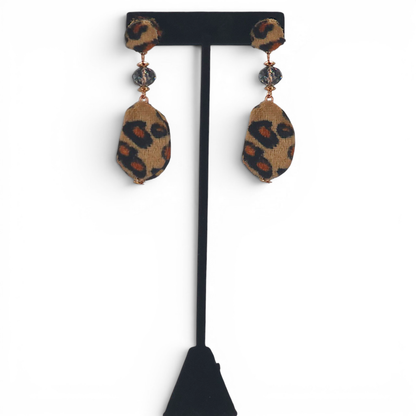 Bijoux Envie Statement Jewelry - Animal Print Beaded Earrings | Chunky Fall Statement Jewelry