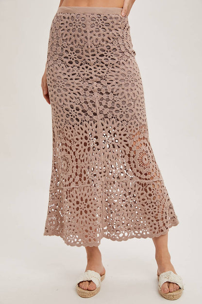 Bluivy - CROCHET MIDI SKIRT WITH LINING
