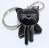  Handmade leather black baby cat kitten key chain purse charm