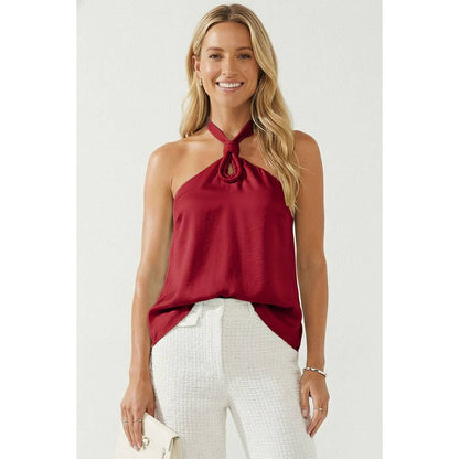 Naked Zebra - Cord Keyhole Sleeveless Top
