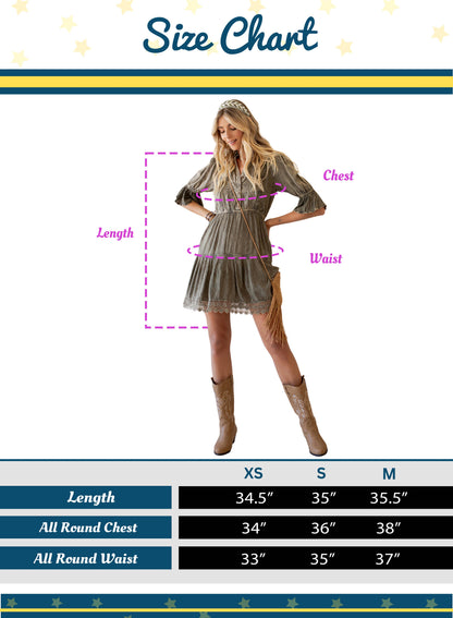 Young Threads - Stone-Washed Baby Doll Dress with V-Neck Boho Babe