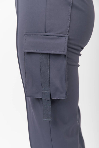 VERY J - NP70266-Bootcut Stretchy Knit Cargo Yoga Pants Leggings
