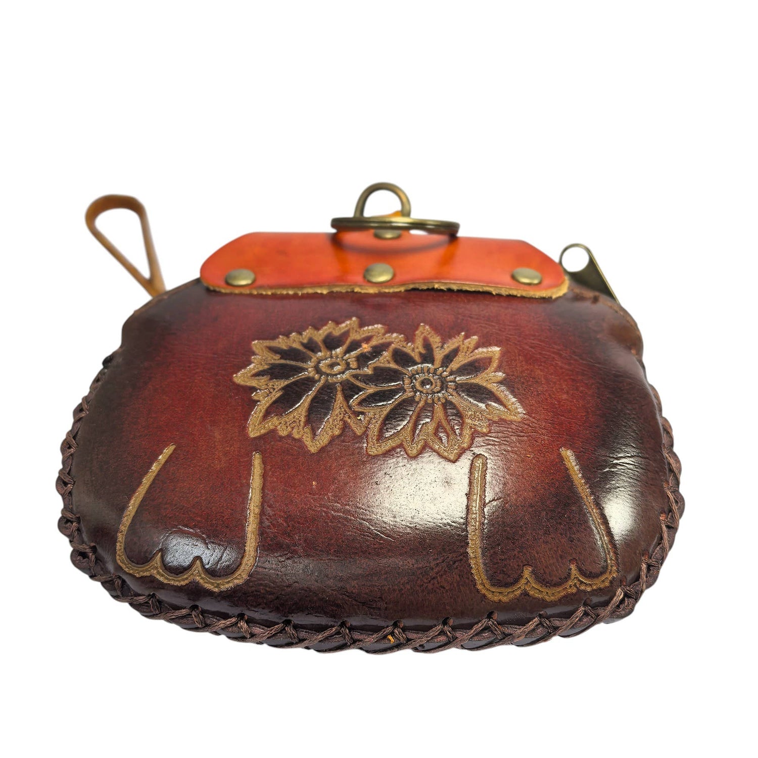 Sunflower Handmade leather inc - Dog With Bone Handmade Leather Wristlet leather coin purse wallet