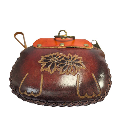 Sunflower Handmade leather inc - Dog With Bone Handmade Leather Wristlet leather coin purse wallet