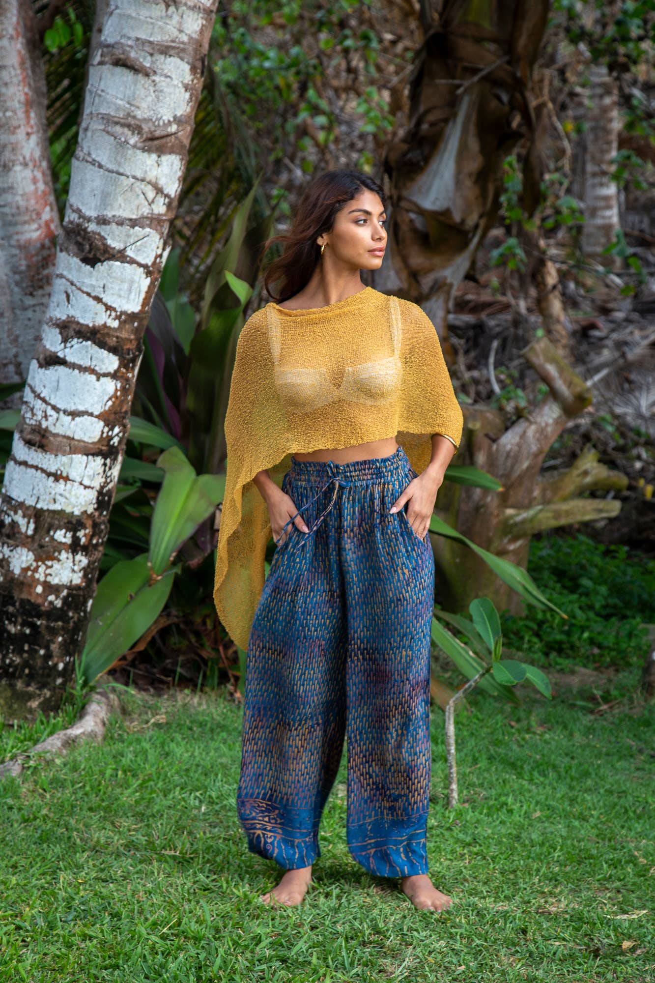 Bali Prema - Summer Sheer Shrug Knit Poncho Shawl- Boho Beach Cover Up